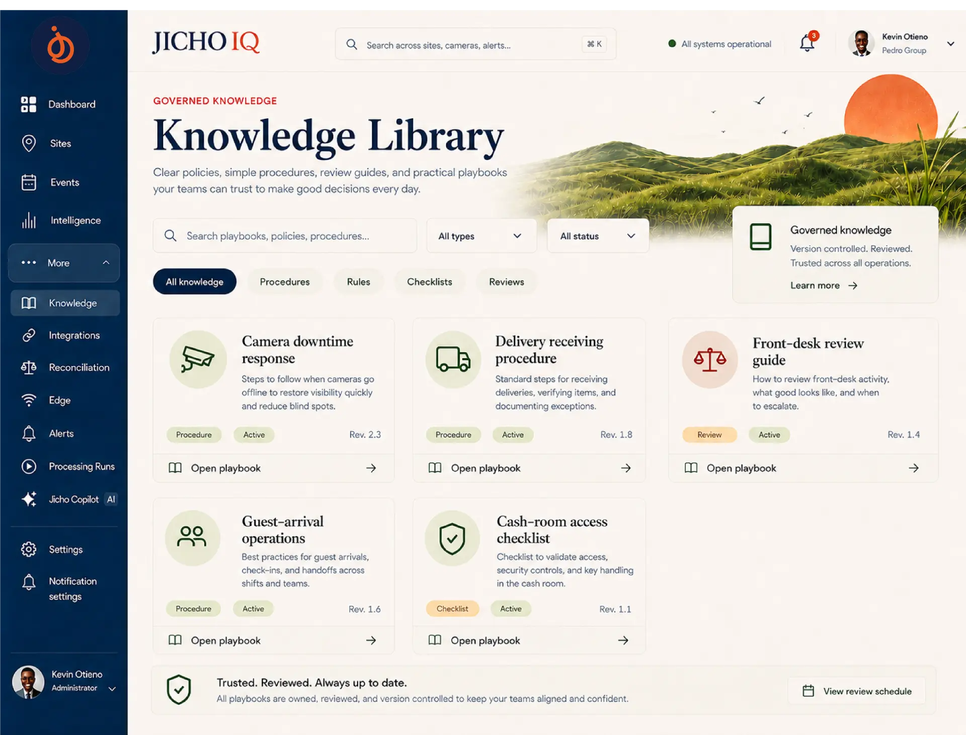 Operational Knowledge — Jicho IQ product interface